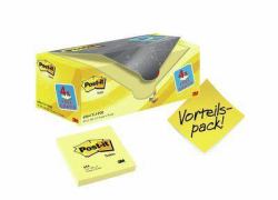 3M 654Y-20 Post-it Carré Jaune 100 feuilles Auto-adhésif 