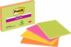3M 7100235019 Post-it Rectangle Vert, Orange, Rose, Jaune 45 feuilles Auto-adhésif 