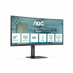 AOC V5 CU34V5C/BK/23 écran plat de PC 86,4 cm [34"] 3440 x 1440 pixels Wide Quad HD LED Noir 