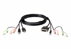 ATEN Câble KVM USB HDMI à DVI-D 1,8 m avec audio  - Version UK