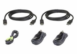 ATEN Kit de câbles KVM sécurisé deux affichages DisplayPort USB 1,8 M 