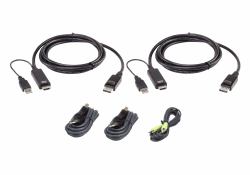 ATEN Kit de câbles KVM USB deux affichages sécurisés et universels de 1.8 M 