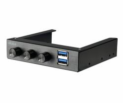 Akasa AK-FC-06U3BK contrôleur de vitesse du ventilateur 3 canaux Noir 