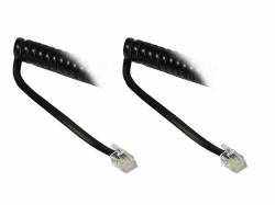 Alcasa Telephone cord, 4m Noir 