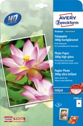 Avery Premium Inkjet, A4, 300g Blanc Hautement brillant 