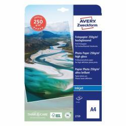 Avery 2739 papier photos A4 Blanc Hautement brillant 