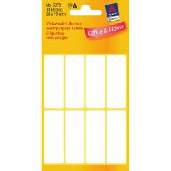 Avery Etiquettes universelles, blanc, 50,0 x 19,0 mm, Adhésif permanent 