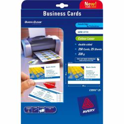 Avery Quick&Clean 85 x 54 mm [x25] carte de visite 250 pièce[s] 