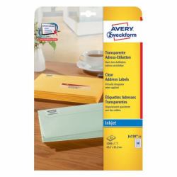 Avery J4720-25 étiquette auto-collante Rectangle aux angles arrondis Permanent Transparent 1200 pièce[s] 
