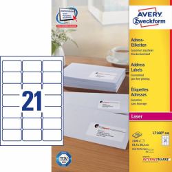Avery L7160-100 étiquette auto-collante Rectangle aux angles arrondis Permanent Blanc 2100 pièce[s] 