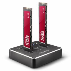 Axagon ADSA-M2C Station d'accueil de disques de stockage USB 3.2 Gen 2 [3.1 Gen 2] Type-C Noir 