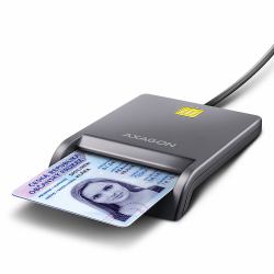 Axagon CRE-SM3T USB Smart card Flat lecteur de cartes à puce Intérieure USB 2.0 Noir 
