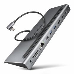 Axagon HMC-4KX3 station d'accueil Avec fil USB 3.2 Gen 1 [3.1 Gen 1] Type-C Gris 