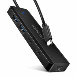 Axagon HUE-C2C hub & concentrateur USB 3.2 Gen 1 [3.1 Gen 1] Type-C 5000 Mbit/s Noir 
