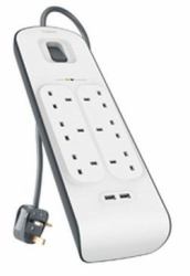 Belkin BSV604AF2M protection surtension Blanc 6 sortie[s] CA 2 m 