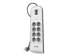Belkin BSV804VF2M protection surtension Blanc 8 sortie[s] CA 2 m 