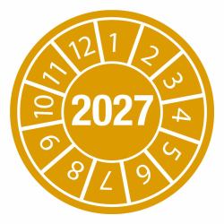 Brady DATE INSPECTION LBLS B-429 2027 - DIA 15 étiquette auto-collante Rond Permanent Orange, Blanc 40 pièce[s] 