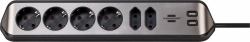 Brennenstuhl Power Extension 2 M 6 Ac - Outlet[S] Indoor Black, - Silver - Warranty: 12M