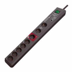 Brennenstuhl Power extension 3 m 8 AC - outlet[s] Anthracite 19500A - Automatic Extension Socket w/ Surge Protection, 8-Way, Anthracite, 3m, H05VV-F - Warranty: 12M