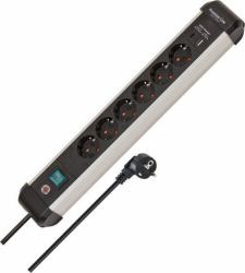 Brennenstuhl Power Extension 3 M 6 Ac - Outlet[S] Indoor Black, - Silver - Warranty: 12M