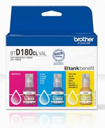 Brother BTD180CLVAL Bouteilles d'encre couleur multipack | 3 couleurs 