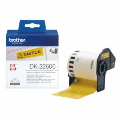 Brother DK-22606 - Ruban film continu original – Noir sur jaune, 62 mm de large 