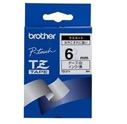 Brother Black on White Gloss Laminated Tape, 6mm ruban d'étiquette TZ 