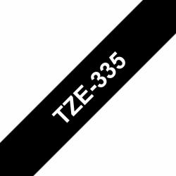 Brother TZE-335 ruban d'étiquette Blanc sur noir TZ 