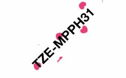 Brother TZE-MPPH31 ruban d'étiquette Noir sur rose 