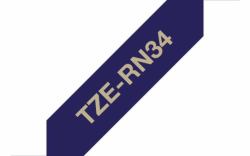 Brother TZE-RN34 ruban d'étiquette Or sur fond bleu marine 