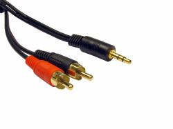 Cables Direct 2TR-301-05 câble audio 0,5 m 3,5mm 2 x RCA Noir 