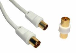 Cables Direct 1.8m câble coaxial 1,8 m Blanc 