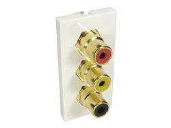 Cables Direct AV-MOD3RCA prise de courant 3 x RCA Blanc 