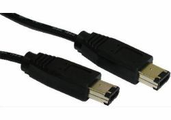 Cables Direct 1m, firewire 6 Pin 6-p Noir 