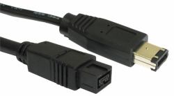 Cables Direct CDLIEE-1202 câble firewire 2 m 9-p 6-p Noir 