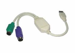 Cables Direct CDLSB-902 câble PS/2 2x 6-p Mini-DIN USB A Blanc 