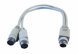 Cables Direct EX-099 câble PS/2 0,25 m 6-p Mini-DIN 2x 6-p Mini-DIN Gris 