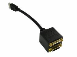 Cables Direct HDMI to DVI Splitter 0,12 m HDMI Type A [Standard] 2 x DVI Noir 
