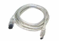 Cables Direct IEEE-120 câble firewire 2 m 6-p 9-p Argent, Translucide 