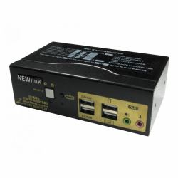 Cables Direct NLKVMDP-22DBL commutateur écran, clavier et souris Noir 