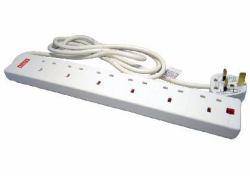 Cables Direct RB-02M06SPD multiprise 2 m 6 sortie[s] CA Intérieure Blanc 
