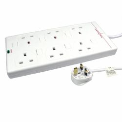 Cables Direct RB-10-6GANGSWD 6sortie[s] CA 10m Blanc protection surtension 