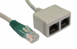 Cables Direct RJ-ECONDV séparateur ou commutateur de câbles Diviseur de câbles Gris 