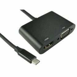 Cables Direct USB C TO HDMI 4K 30Hz + VGA 1080p @ 60Hz adaptateur graphique USB Noir 