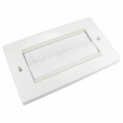 Cables Direct CDL Dual Gang White Brush Plate
