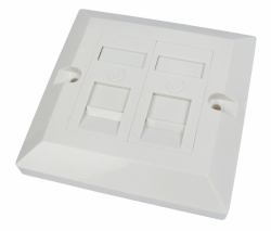 Cables Direct Single Cat6 Faceplate 2 Port Blanc boitier de prise de courant 