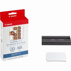 Canon Jeu d'encre couleur et de papier autocollant au format 54 x 86 mm KC-18IL, 18 feuilles 