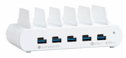 Compulocks 5 Ports USB Charging Dock Station Smartphone, Tablette Blanc Secteur Intérieure 