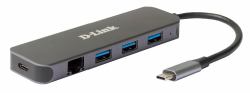 D-Link Hub USB-C 5-en-1 avec Gigabit Ethernet/alimentation DUB-2334 