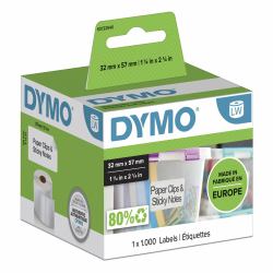 DYMO LW étiquettes autocollantes authentiques polyvalentes | 57 mm x 32 mm | rouleau de 1 000 étiquettes faciles à décoller | pour les étiqueteuses LabelWriter 